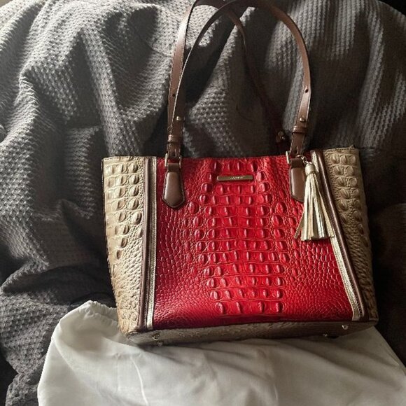 BRAHMIN CROC EMBOSSED MELBOURNE LEATHER MED./LARGE SATCHEL TOTE NWT & REGISTRAT - Picture 6 of 16